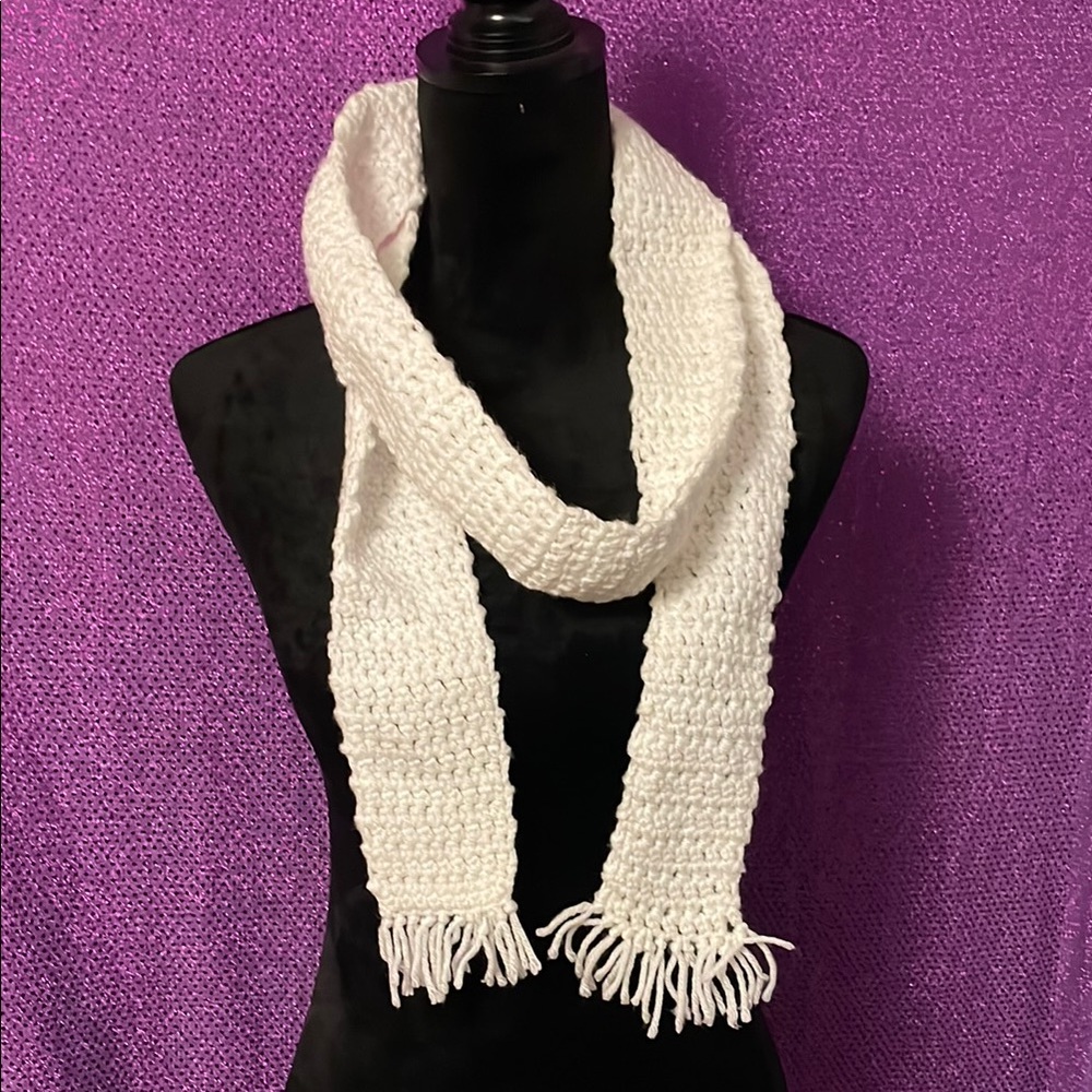 White Crochet Scarf